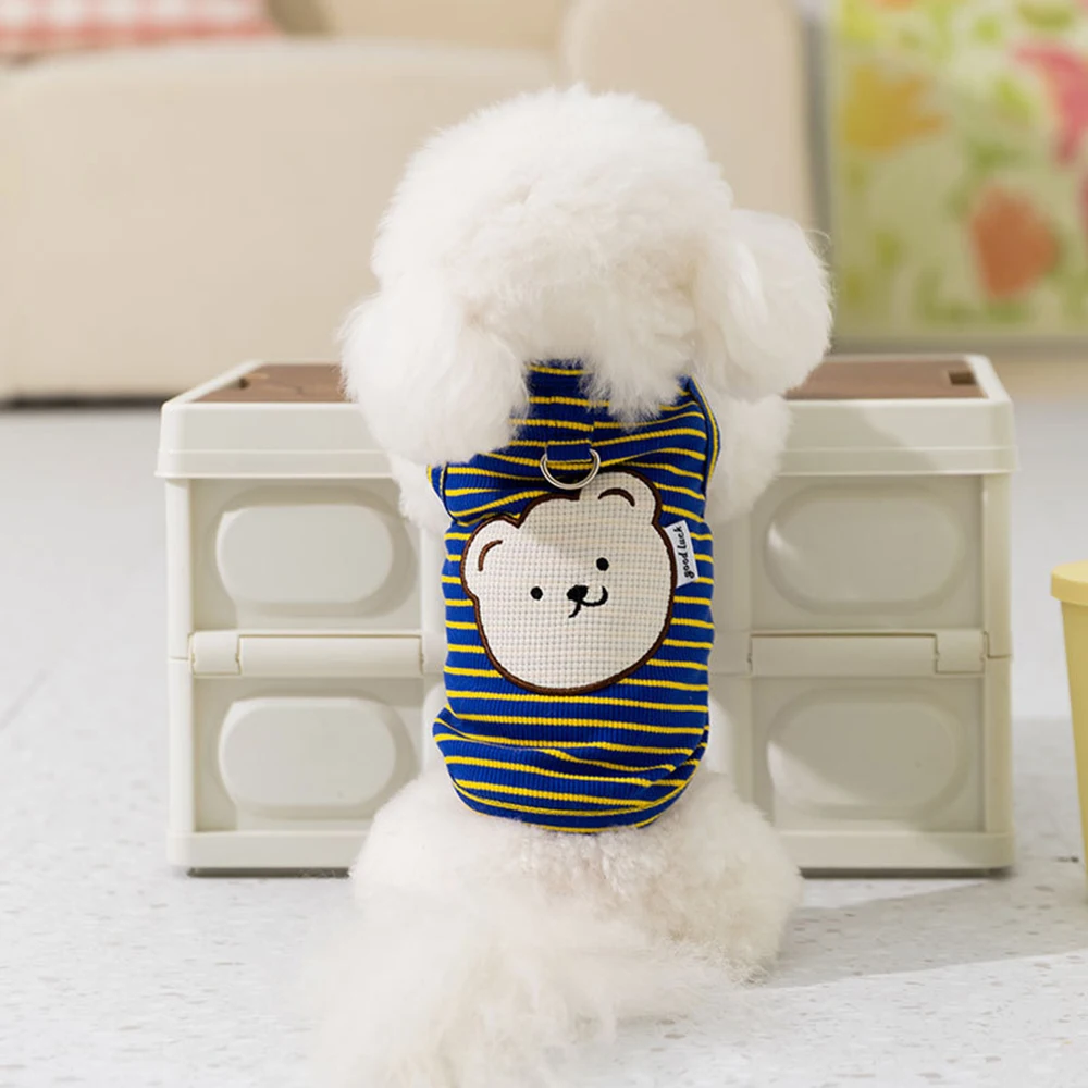 Chaleco de verano para perros pequeños con diseño de oso rayado - imagen 5