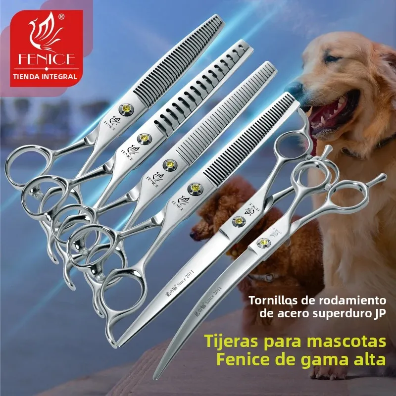 Tijeras de peluquería canina Fenice: rectas, curvas y de entresacar - imagen 4