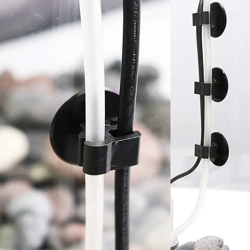 Accesorios para acuario con ventosas y clips para mangueras y cables