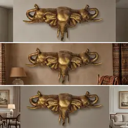 Cuadro decorativo de elefante dorado estilo vintage