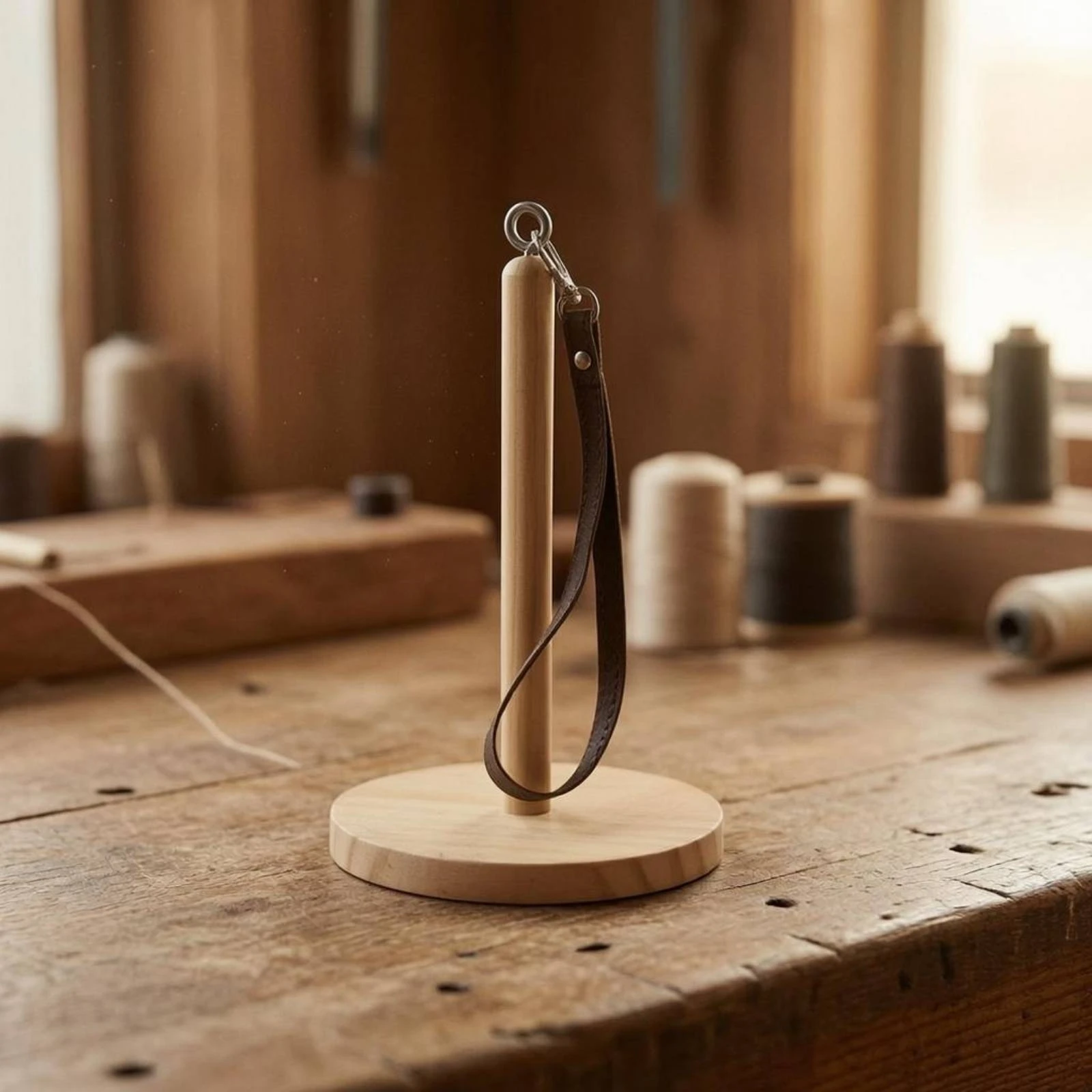 Soporte de madera portátil para bobinas de hilo para gatos y perros - imagen 5