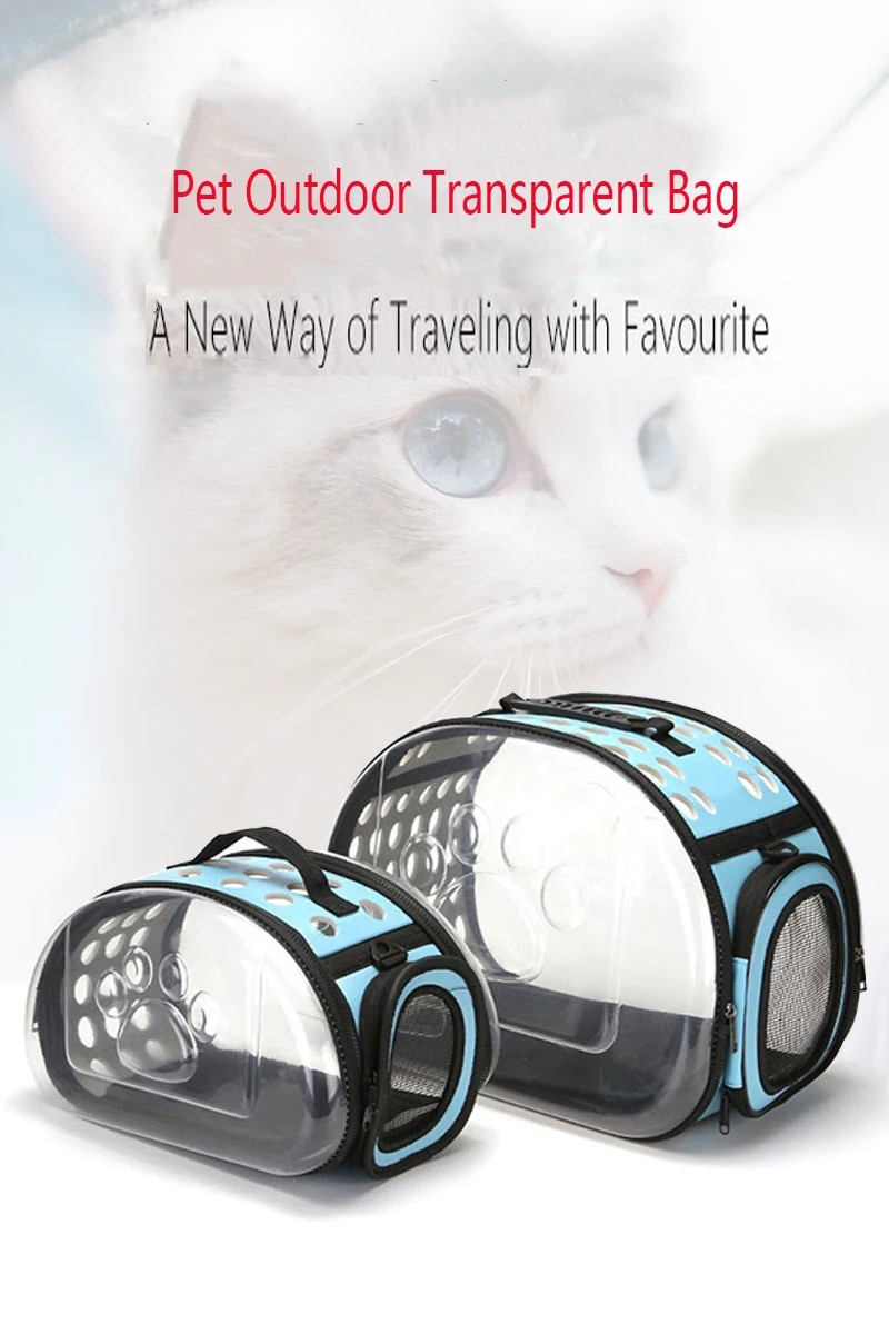 Bolso transparente para mascotas visto de frente