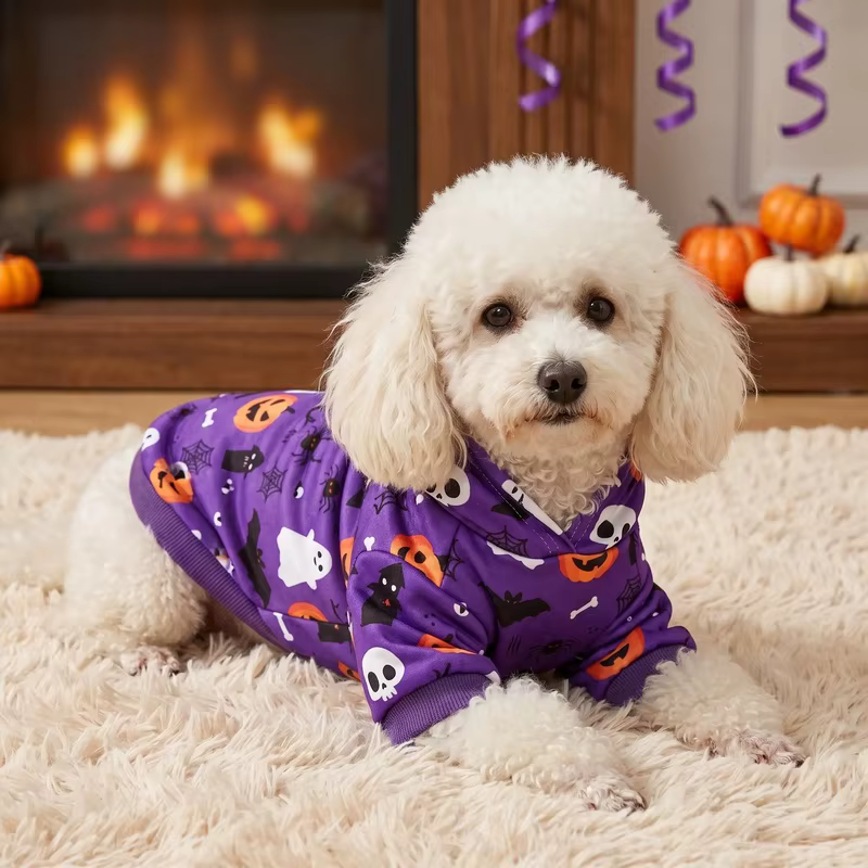 Sudadera con capucha morada para perros y gatos – Disfraz de Halloween - imagen 4