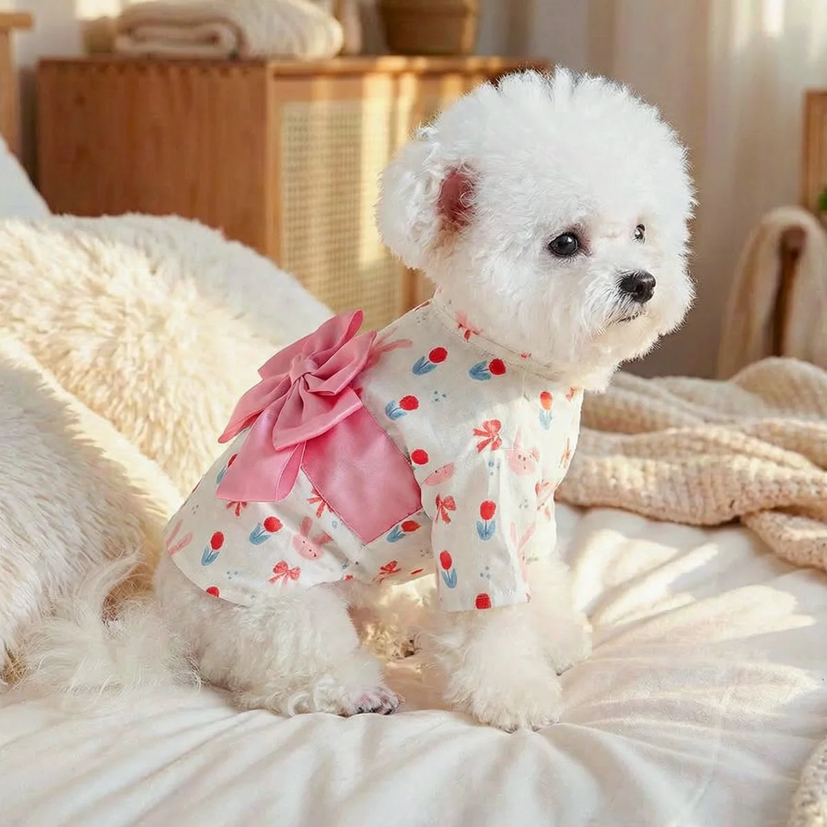 Sudadera con Lazo para Perro – Estampado Floral Romántico - imagen 5