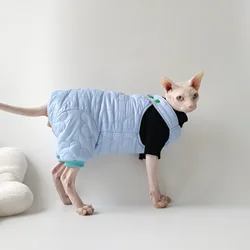 Abrigo acolchado de algodón para gatos Sphynx de invierno