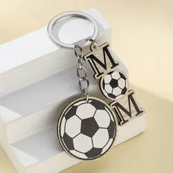 Llavero de madera con colgante baloncesto para coche y llaves
