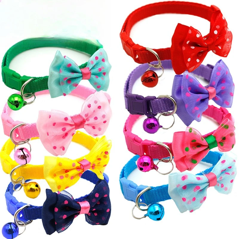 Collar ajustable reflectante con lazo y campana seguro para gatos - imagen 2