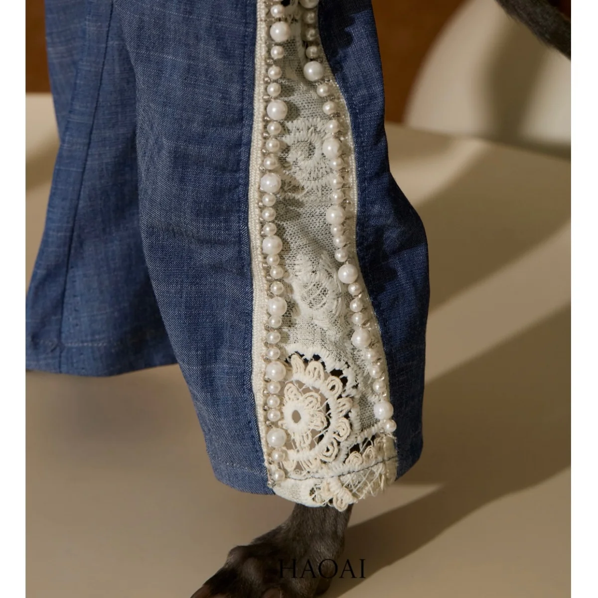 Ropa de verano para perros: mono Tencel con encaje galgo italiano - imagen 4