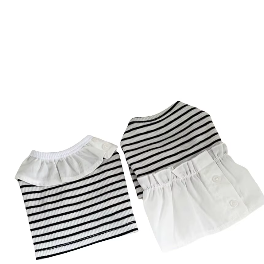 Vestido a rayas para perros y gatos pequeños – Ropa cómoda - imagen 4