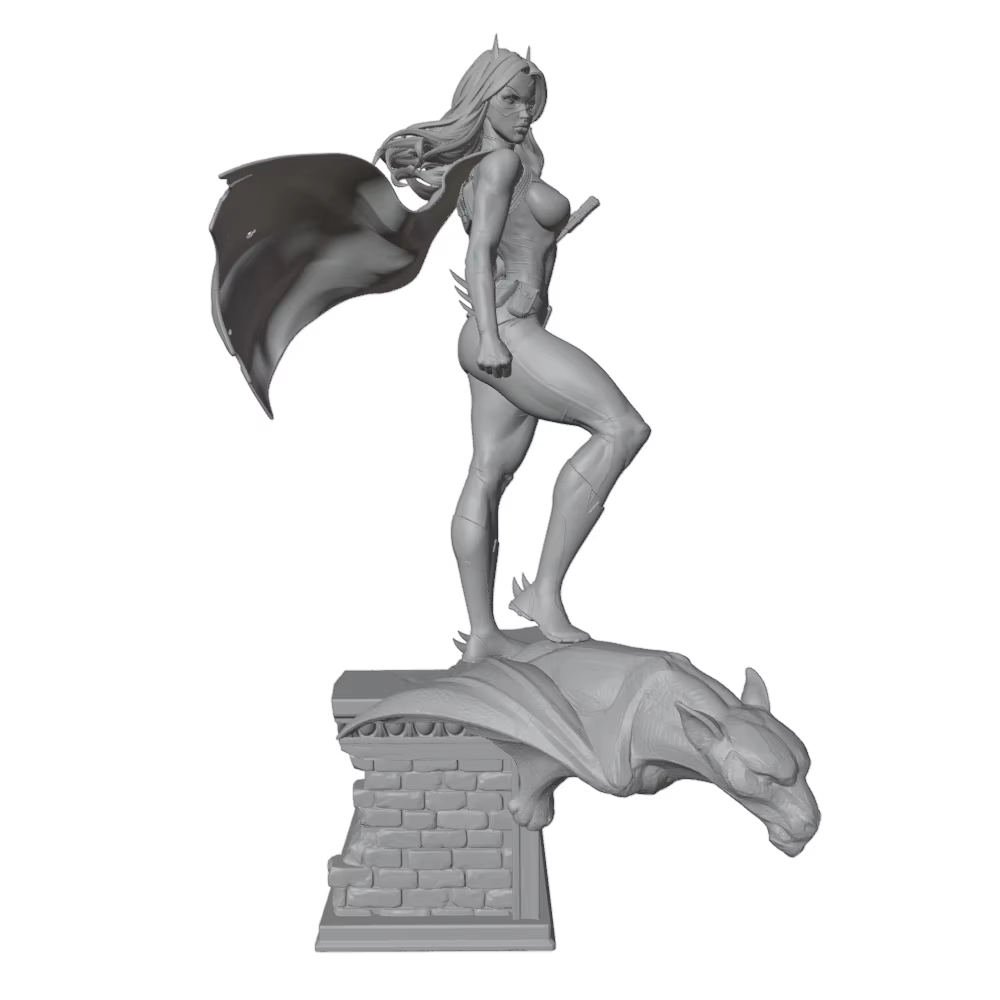 Miniatura figura Anime NSFW impresa en 3D, sin montar y gris - imagen 5