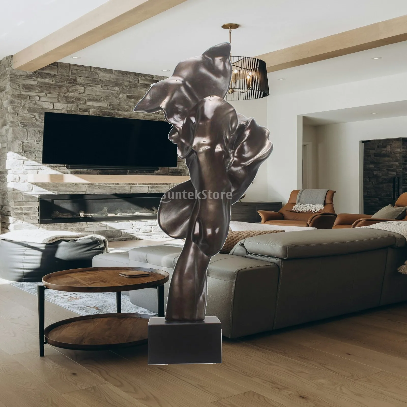 Escultura abstracta geométrica moderna – Centro de mesa decorativo - imagen 5