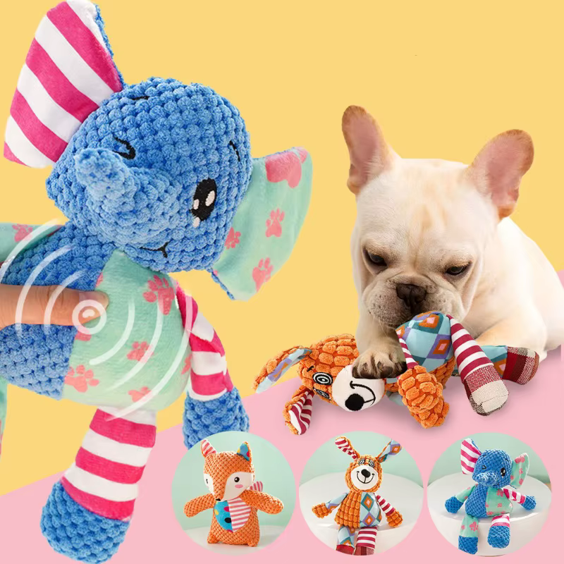 Juguete peluche interactivo masticable con sonido para perros y gatos - imagen 4