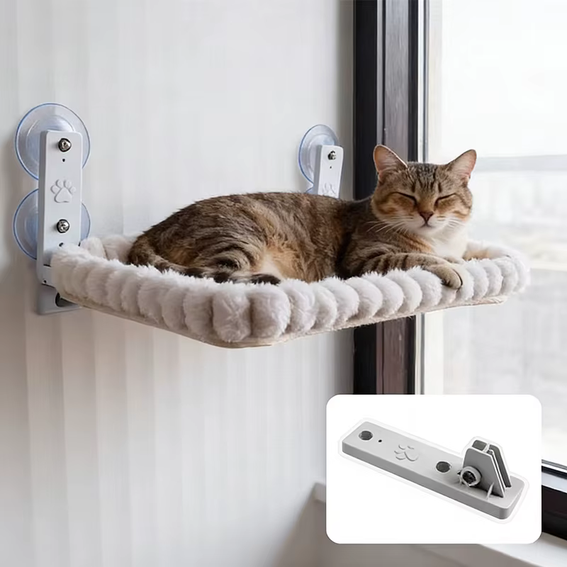 Hamaca para ventana gatos colgante plegable con ventosas fuertes - imagen 4