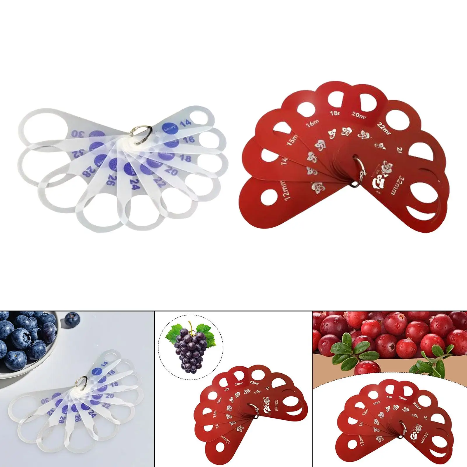 Regla para medir diámetro de cerezas y frutos pequeños con 10 orificios - imagen 5