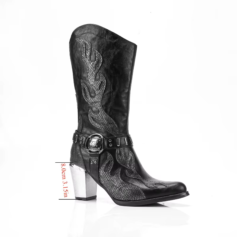 Botas cowboy para hombre y mujer con estampado animal y llamas - imagen 5