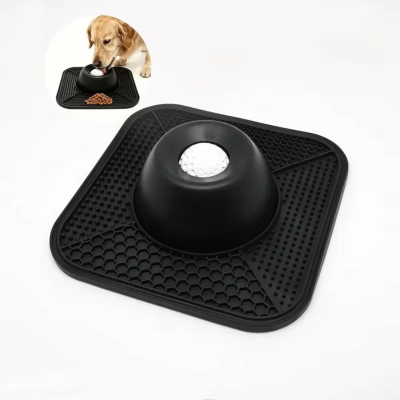 Tazón alimentador lento antideslizante de silicona para perros y gatos