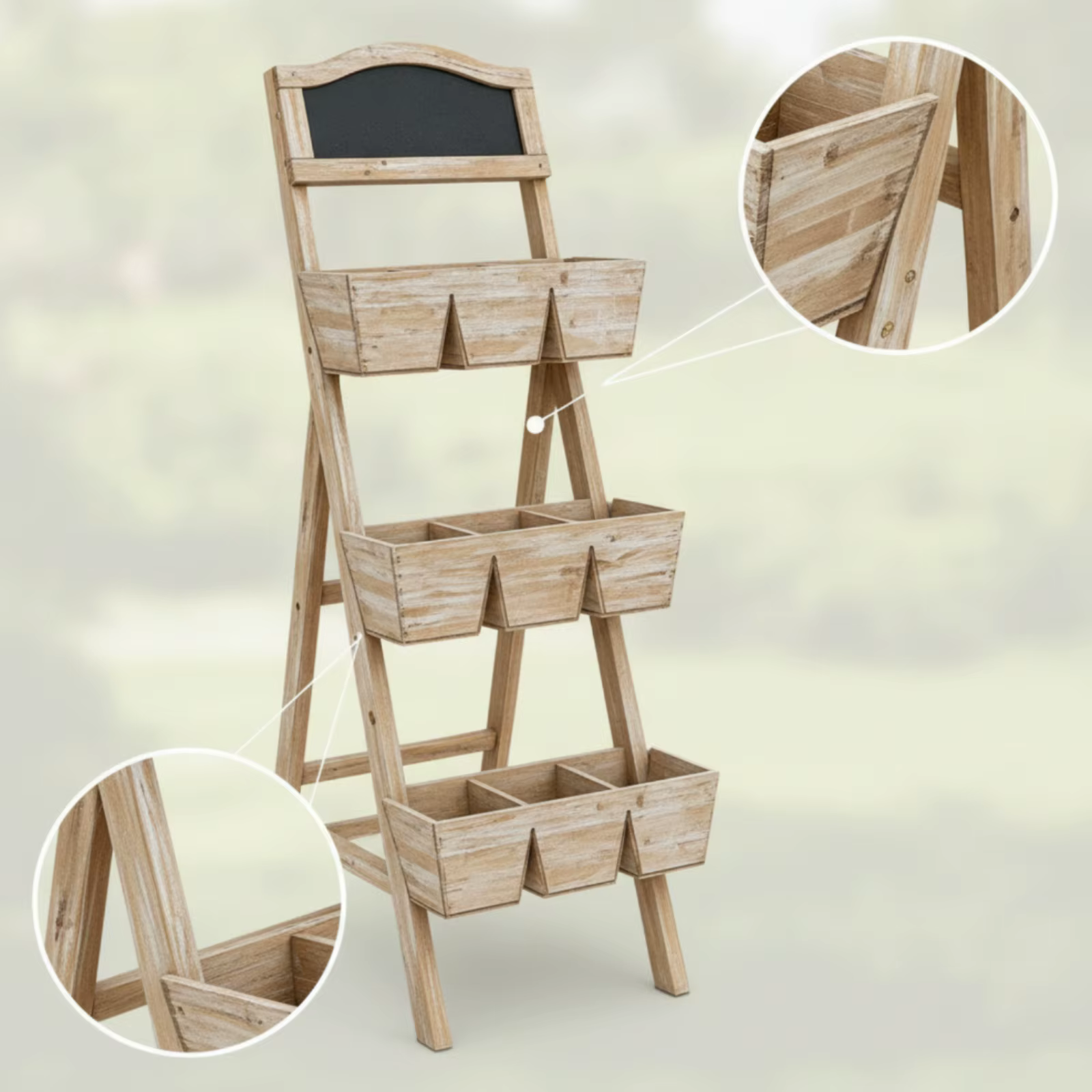Estante de madera rústico para gatos y perros, soporte para flores - imagen 2
