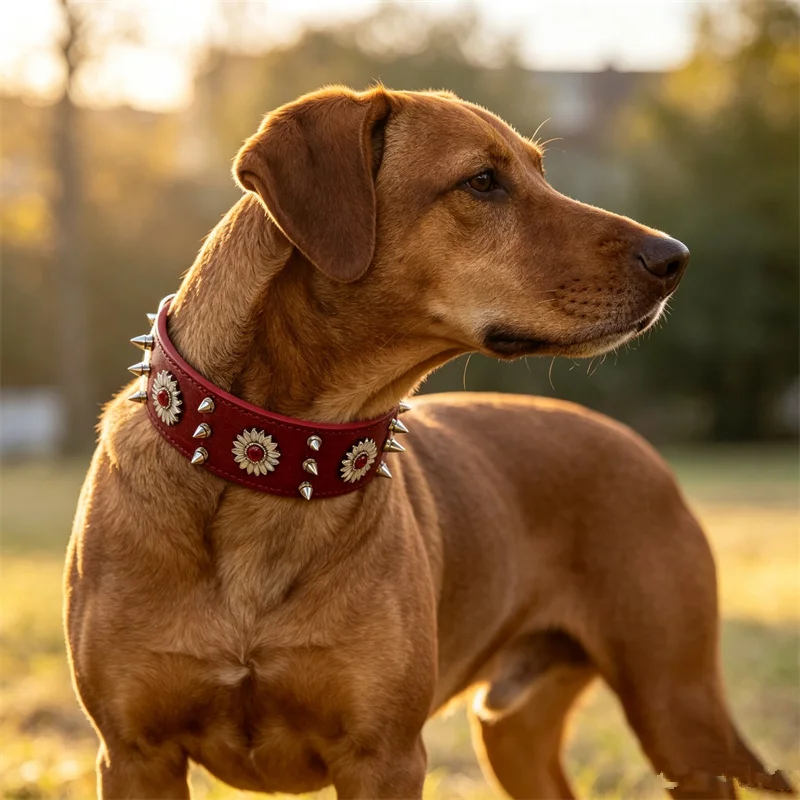 Collar con Púas para Perros y Gatos Medianos – Cuero PU Ajustable - imagen 4
