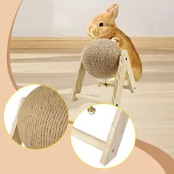 Rascador con bola de sisal para gatos y mascotas pequeñas