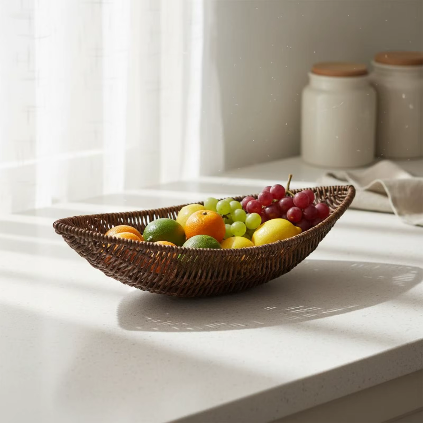 Cesta de mimbre para snacks de perros y gatos, bandeja rústica