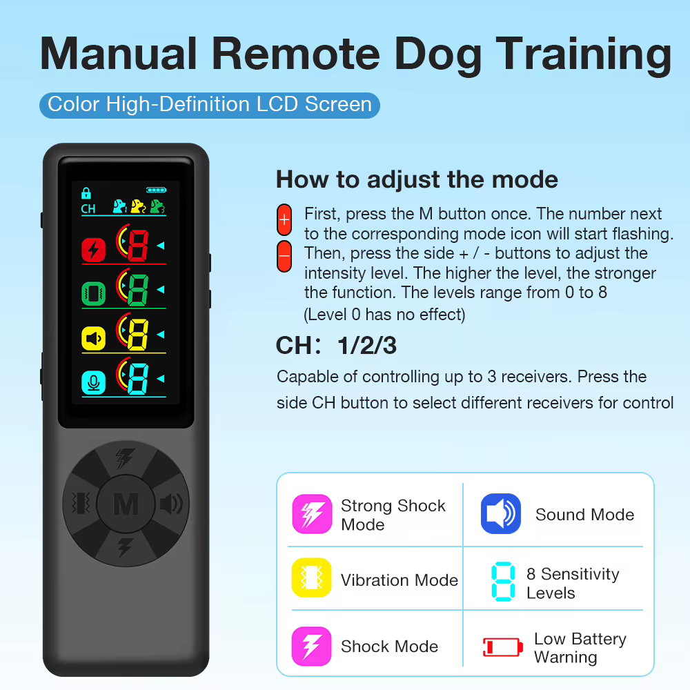 Collar Antiladridos Inteligente 2 en 1 para Perros – Pantalla a Color, Impermeable