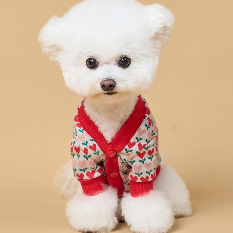 Suéter de Punto Floral para Perros y Gatos – Abrigo Cálido - imagen 2