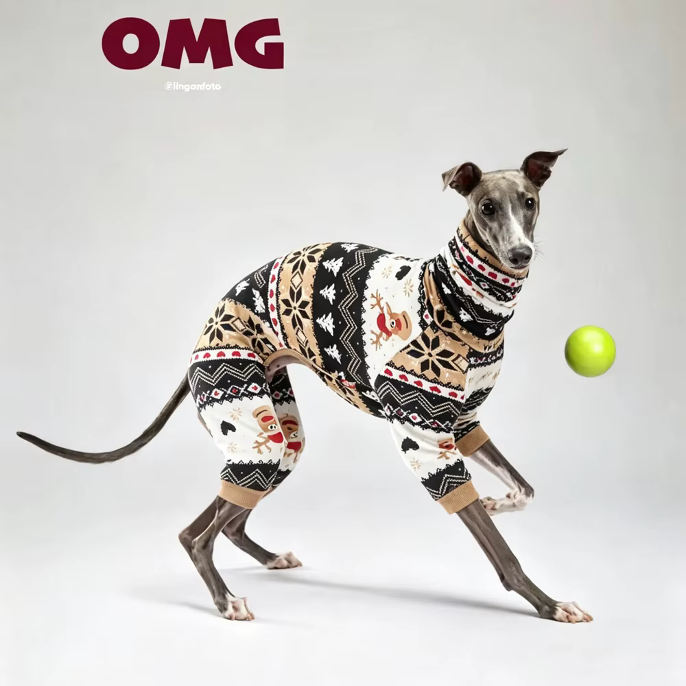Mono navideño para perros: abrigo suave otoño-invierno galgo y whippet - imagen 2