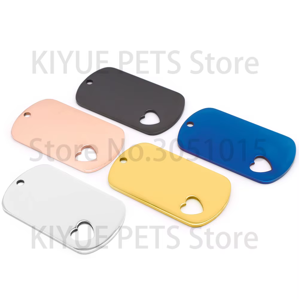 Chapa identificativa de acero en forma de corazón para perros y gatos - imagen 4