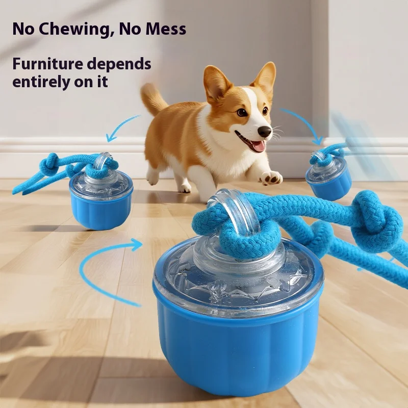 Juguete interactivo para perros: pelota mordedor con USB y cuerda - imagen 5