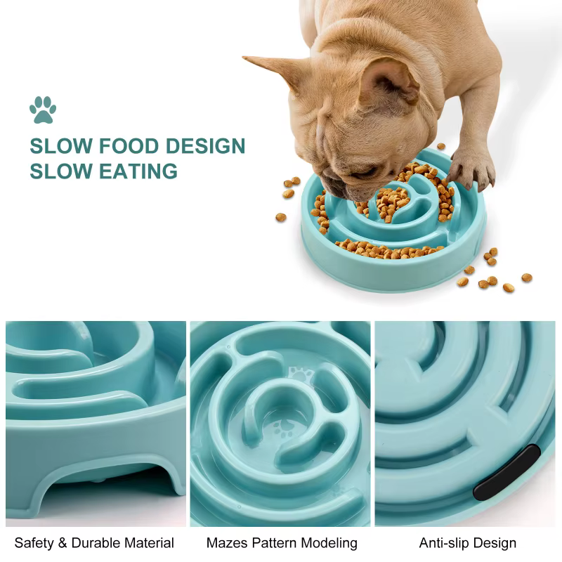 Cuenco Alimentación Lenta para Gatos y Perros – Antideslizante y Antiboldo