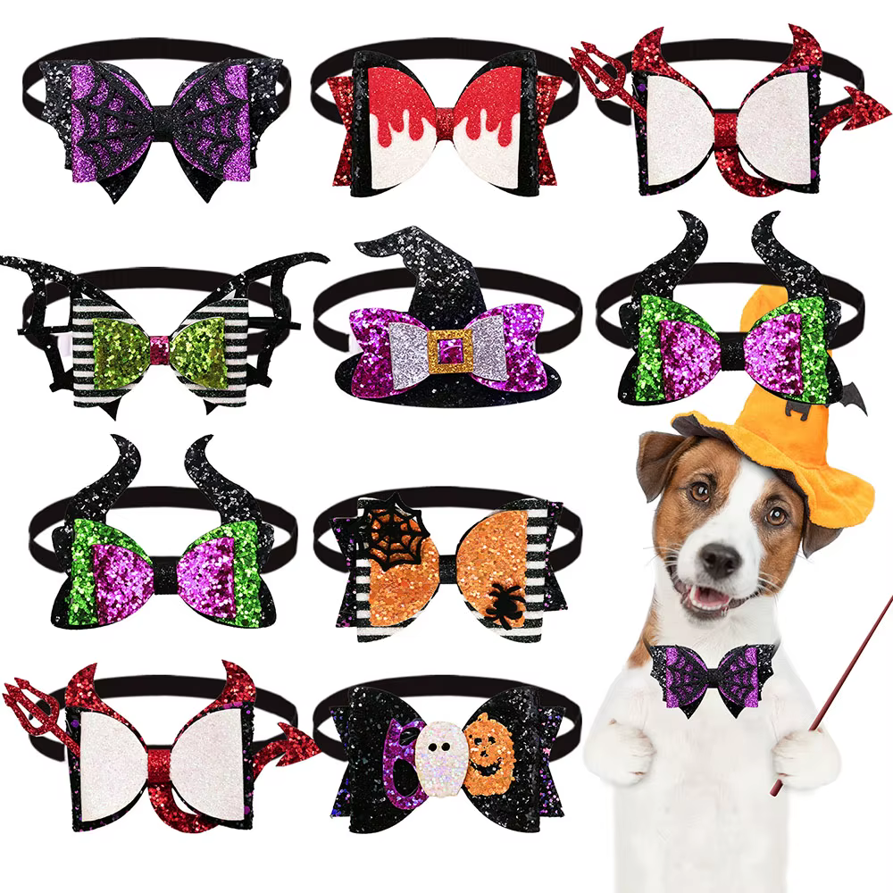 Lazos divertidos para perros y gatos, collares con dibujos Halloween - imagen 5