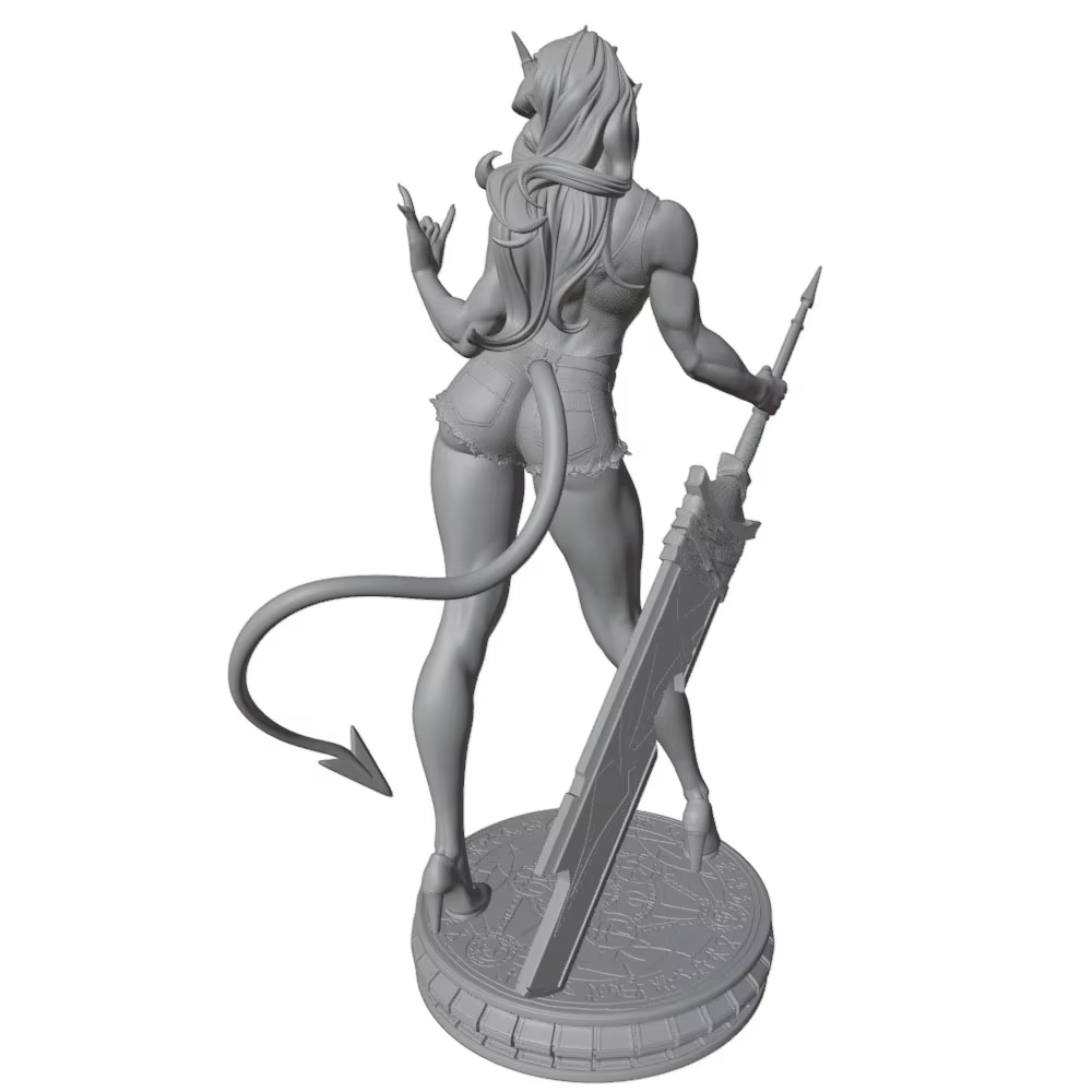 Miniatura DIY de chica sexy en resina, modelo gris impreso 3D - imagen 5