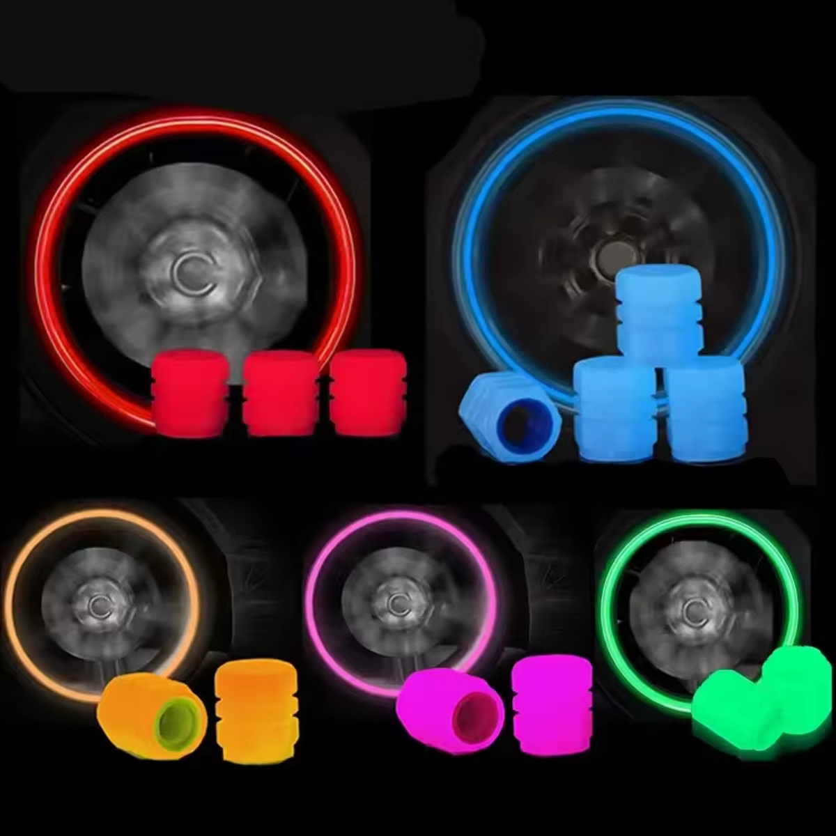 Tapas válvulas luminosas universales antipolvo para coche - imagen 5