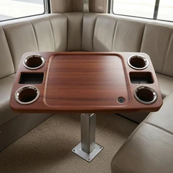 Mesa para mascotas gatos y perros en ABS con acabado teka camper