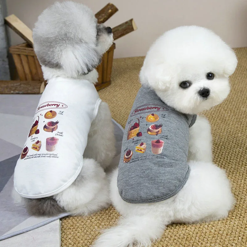 Chaleco blanco y gris para perro pequeño