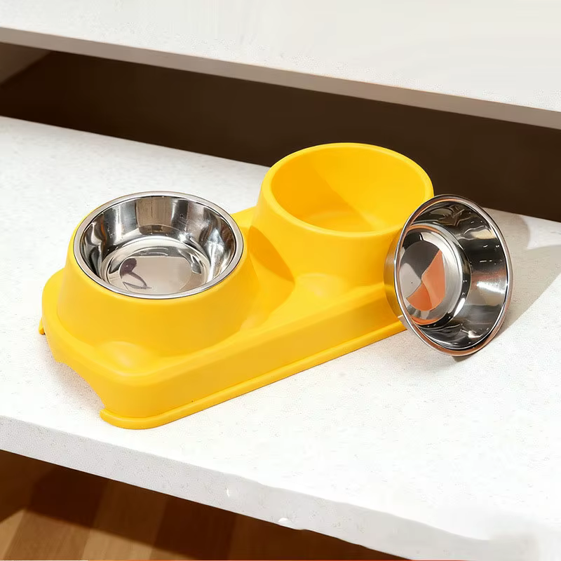 Comederos dobles de acero inox, antiderrames, gatos y perros - imagen 4