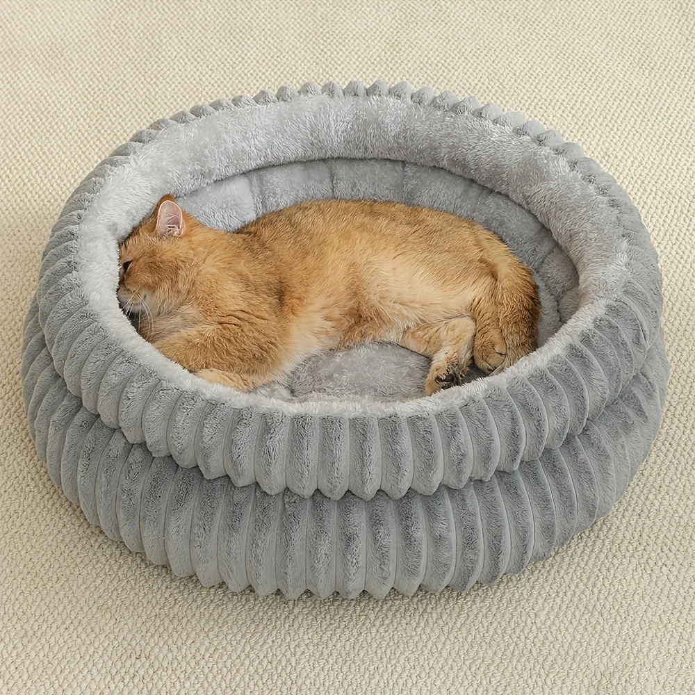 Cama redonda súper suave para gatos y perros – casa de felpa - imagen 5