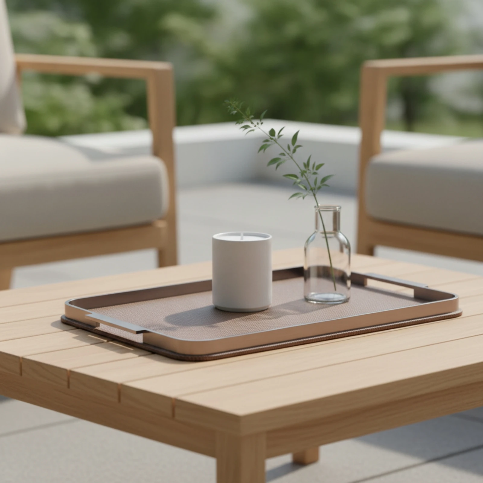 Bandeja Elegante de Acero Inoxidable – Textura Crin de Caballo, Delgada para Mesa y Baño - imagen 3