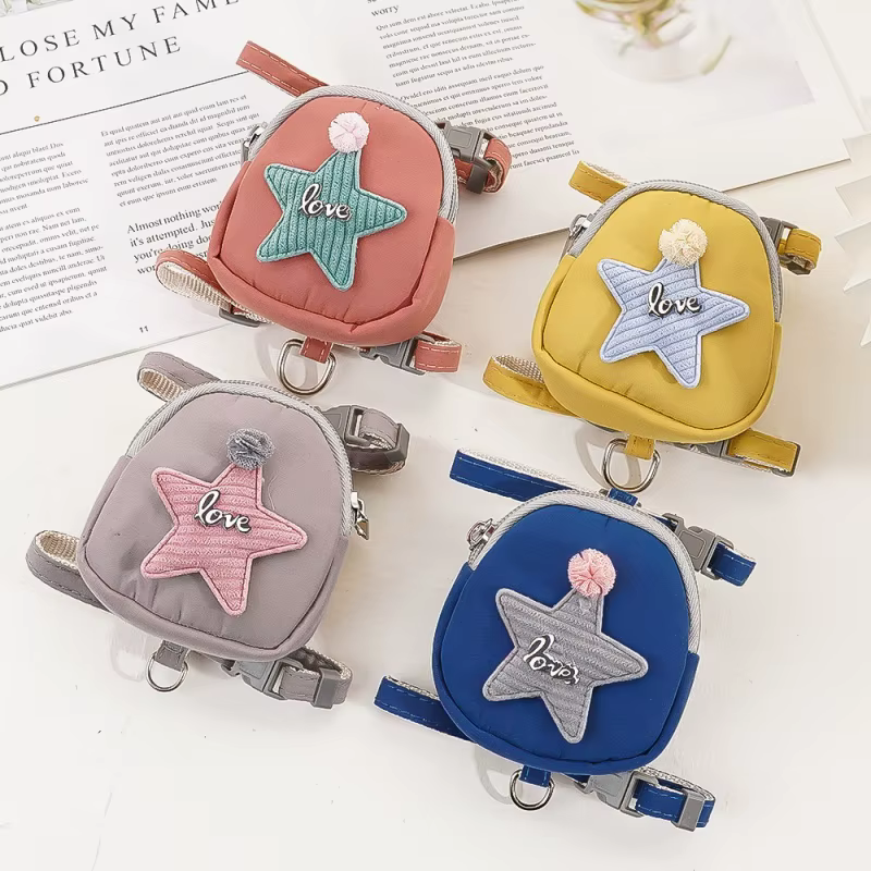 Arnés chaleco mochila de estrellas para perros pequeños y gatos