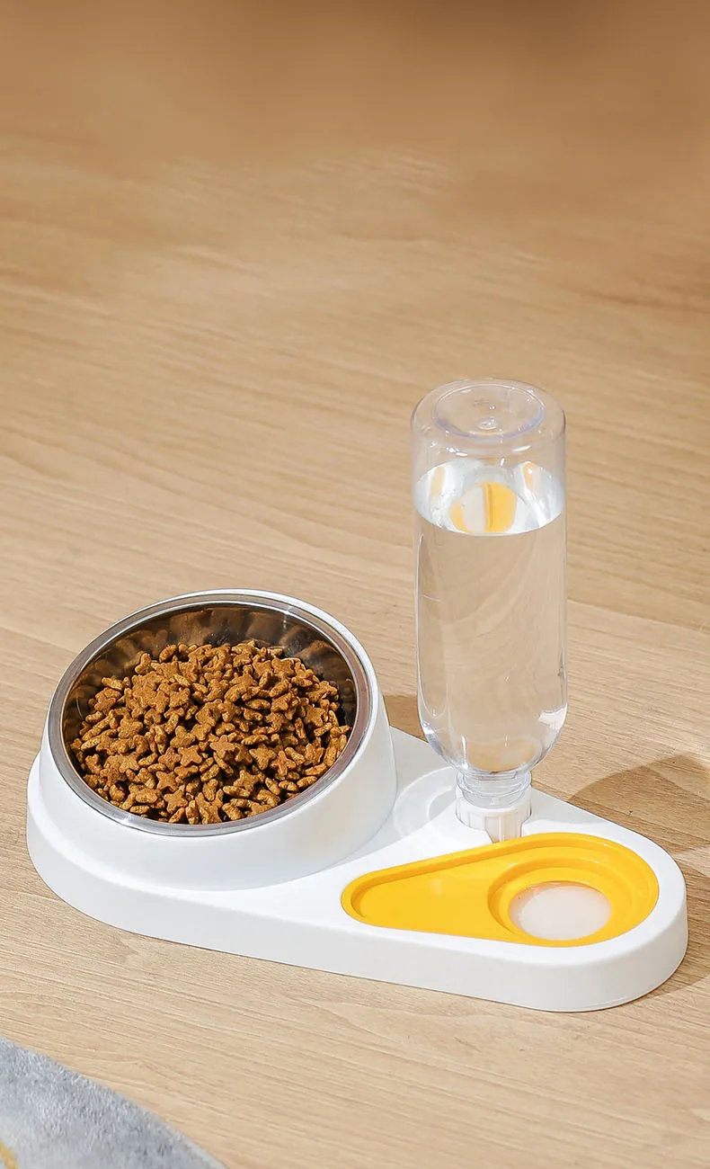 Dispensador automático para mascotas con compartimentos separados para comida y agua