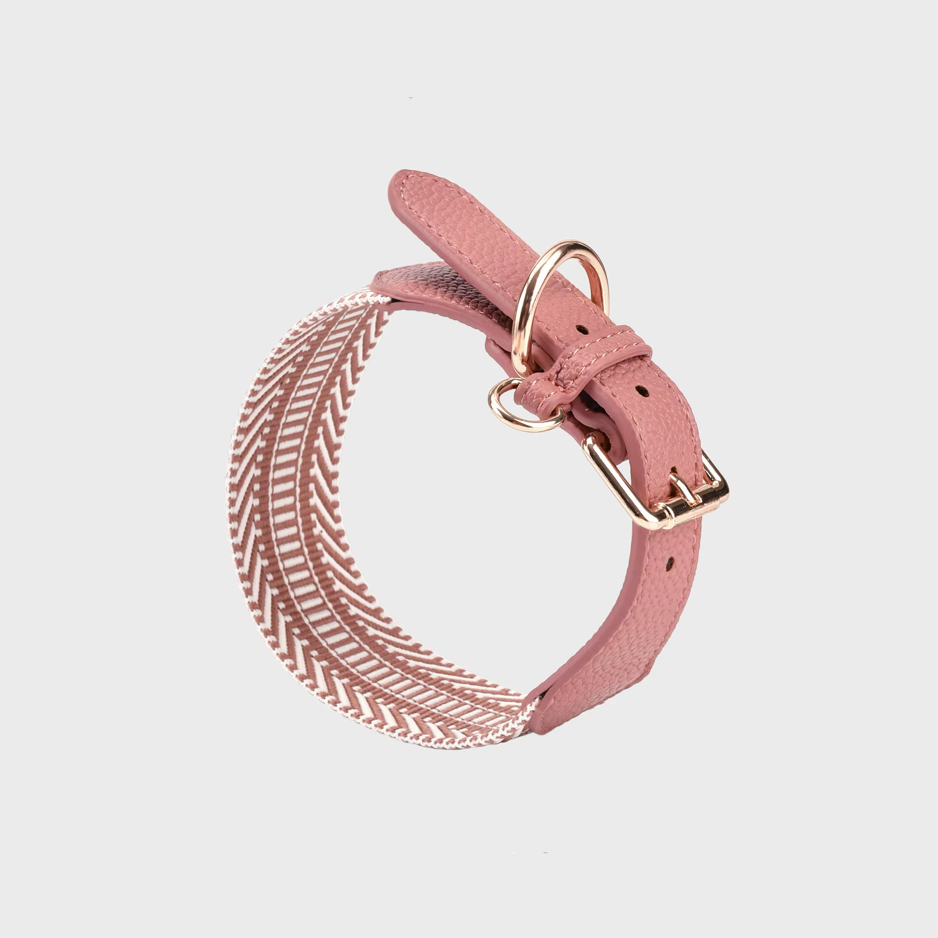 Collar y correa para perro estilo bohemio con ribete de cuero genuino - imagen 4