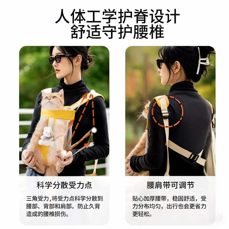 Mochila de transporte portátil para gatos y perros pequeños, oso - imagen 2