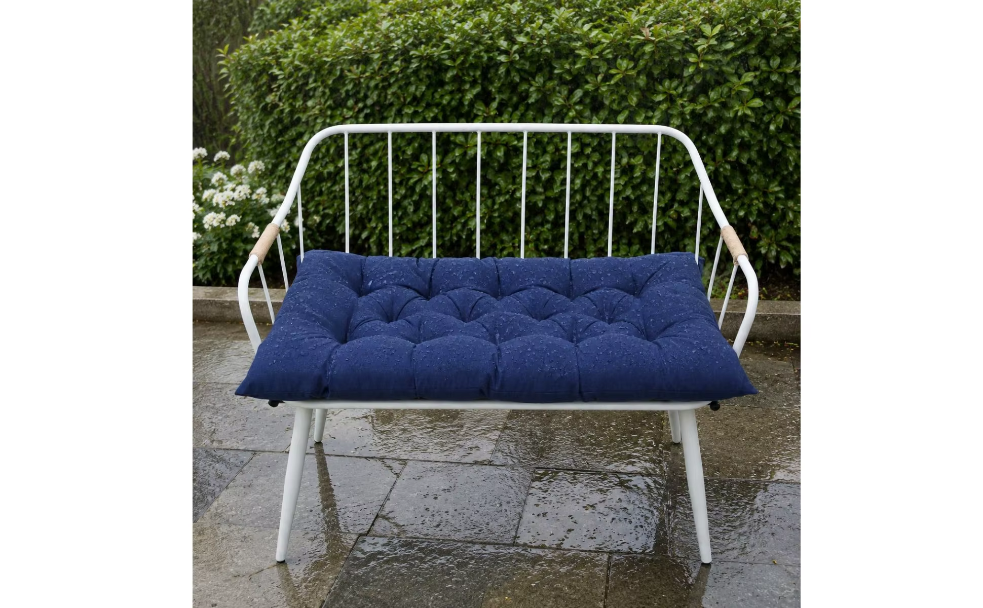 Cojín impermeable para banco de jardín con acolchado grueso y tapicería lisa
