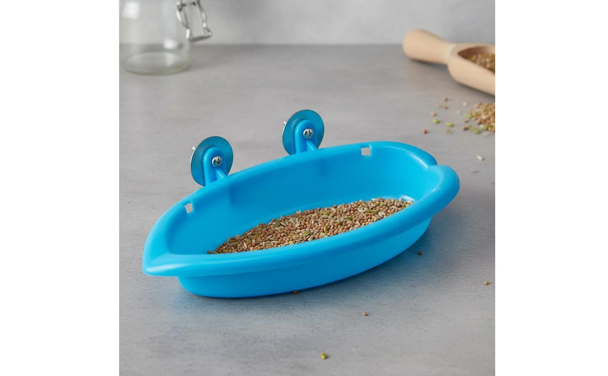 Basin de bain para aves con espejo y bandeja multifuncional