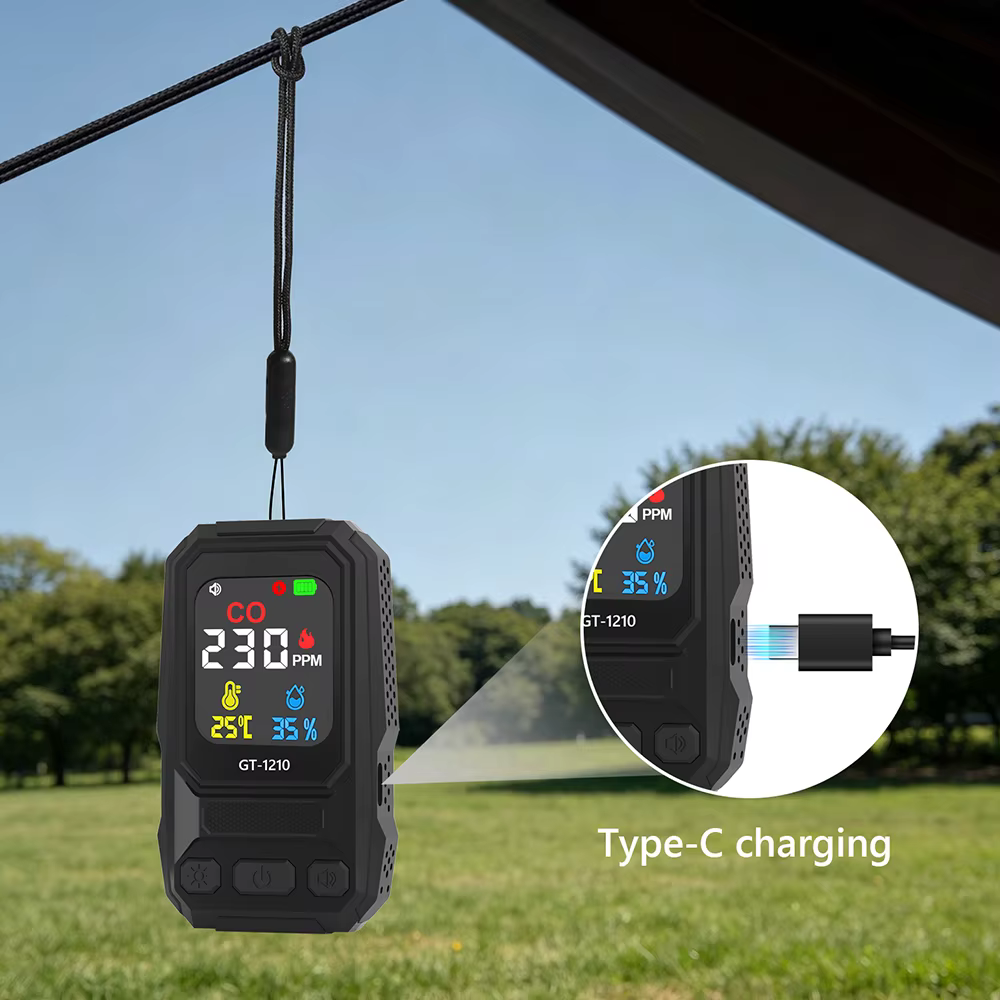 Detector de CO con diferentes modos de uso y alarmas duales