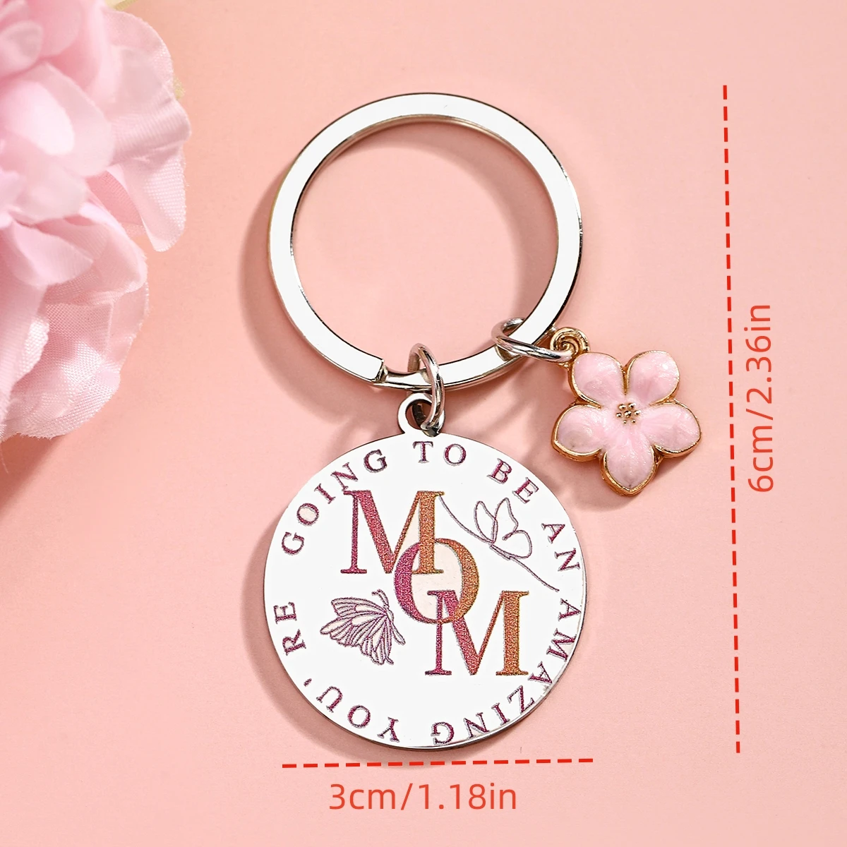 Colgante llavero mariposa personalizado para mamá, regalo atento - imagen 3