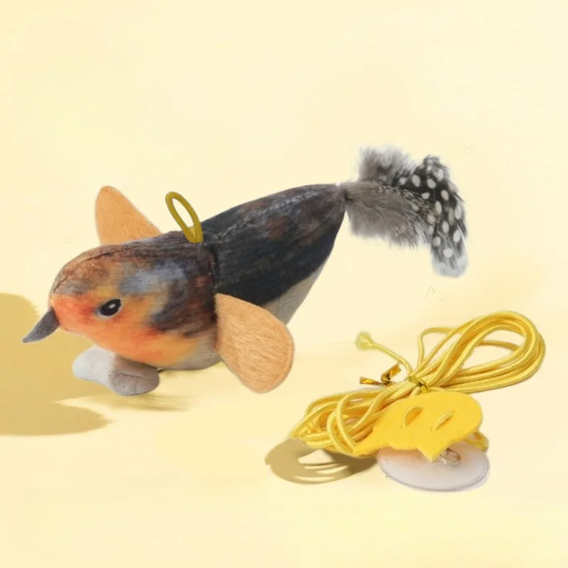 Juguete de felpa con forma de pájaro sujeto con clip