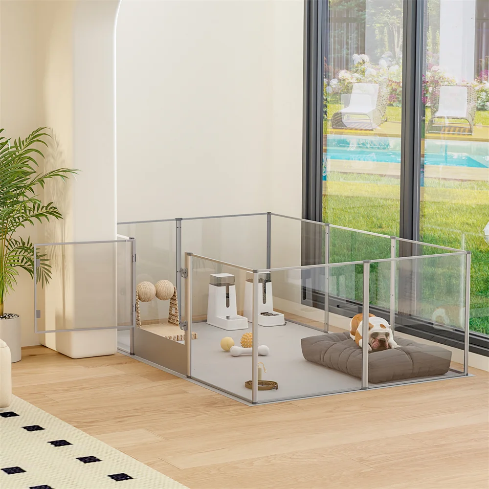 Corral acrílico extra grande para perros – Jaula y zona de juegos