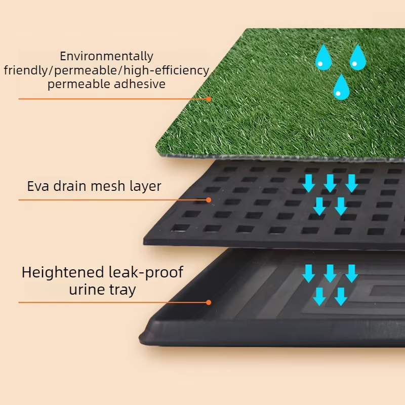 Alfombra césped artificial perro – Inodoro interior con drenaje lavable - imagen 3