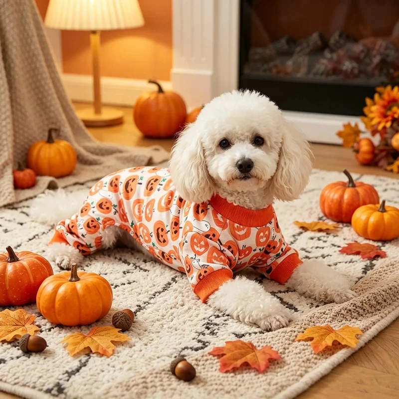 Disfraz Halloween para Perros y Gatos – Mono Calabaza y Fantasma - imagen 2
